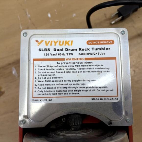 VIYUKI 6LBS Dual Drum Rock Tumbler w/ National Geographic Gemfoam Kit - Picture 9 of 11